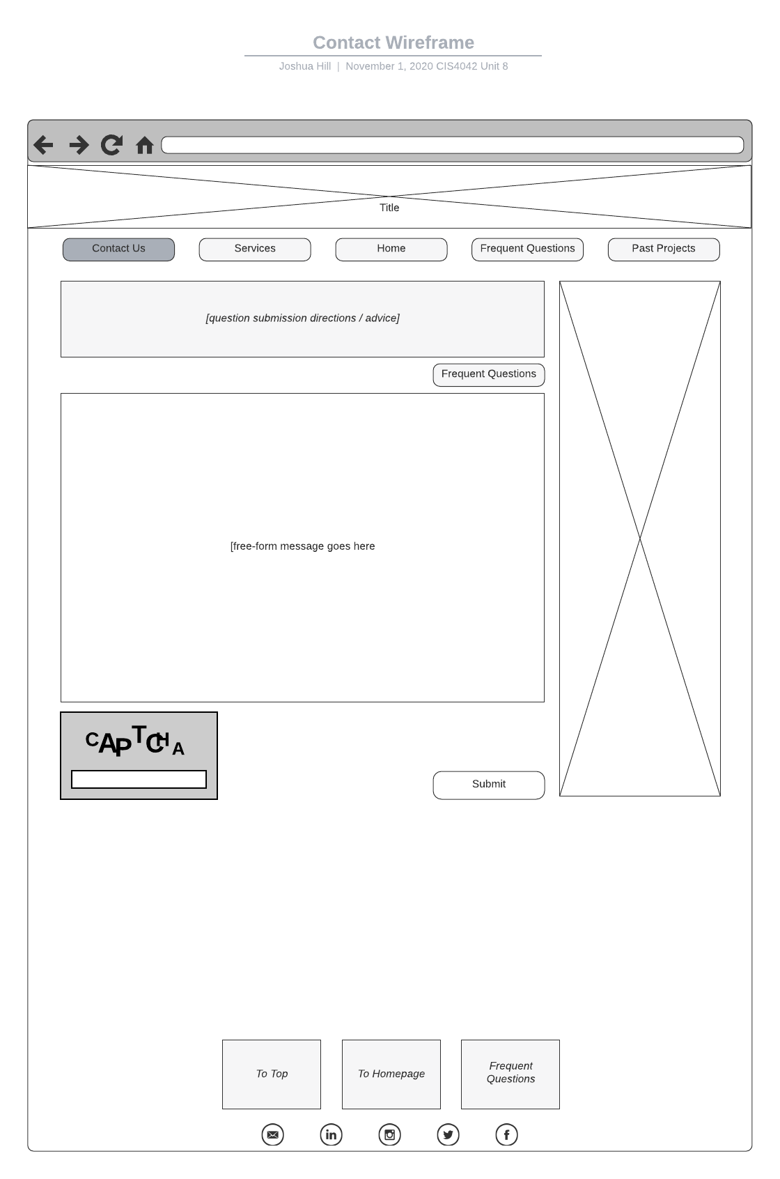 Picture of Contact Page Wireframe